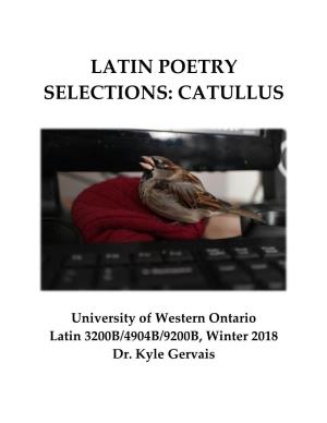 Latin Poetry Selections: Catullus