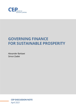 Governing Finance for Sustainable Prosperity