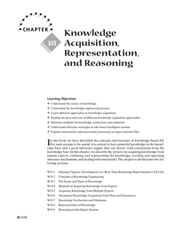 Knowledge Acquisition, Representation, and Reasoning