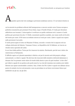 Prodi-Veltroni-Rutelli: Un Salvagente Per Gentiloni