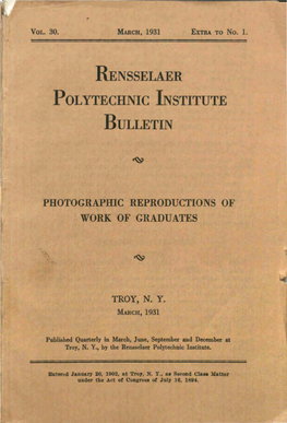 Rensselaer Polytechnic Institute Bulletin