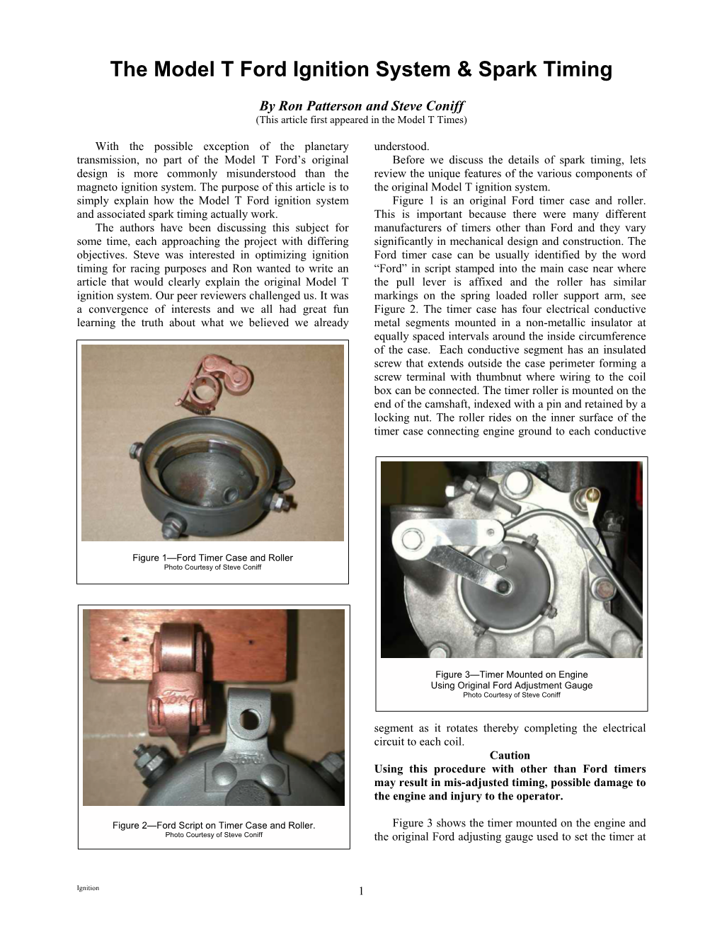 Model T Ford Ignition System & Spark Timing