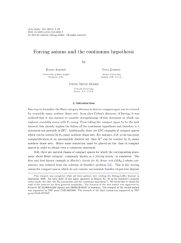 Forcing Axioms and the Continuum Hypothesis