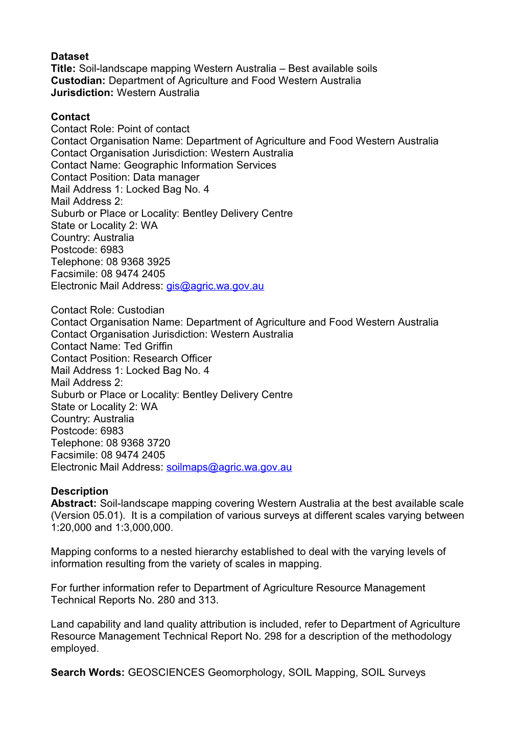 Title: Soil-Landscape Mapping Western Australia Best Available Soils