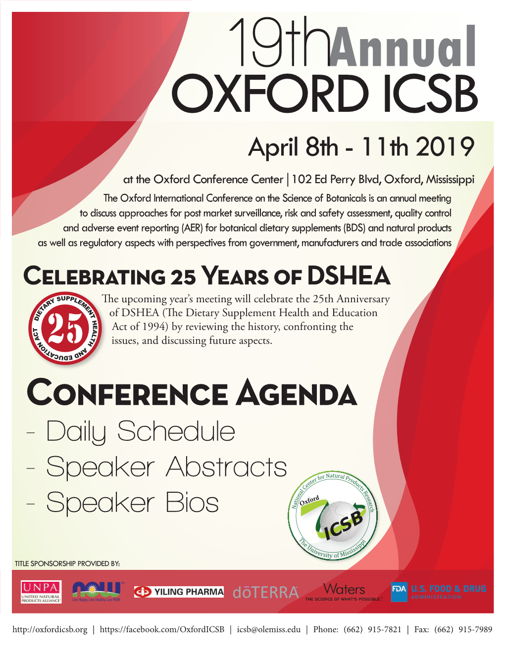 Conference Agenda - Daily Schedule - Speaker Abstracts - Speaker Bios
