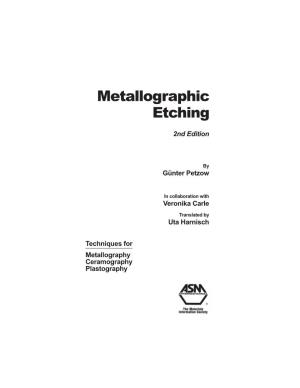 Metallographic Etching