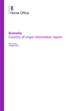 Somalia Country of Origin Information Report