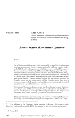 ABEL POLESE, Ukraine's Mu Seum of Anti Ter Ror Ist Op Er a Tion1