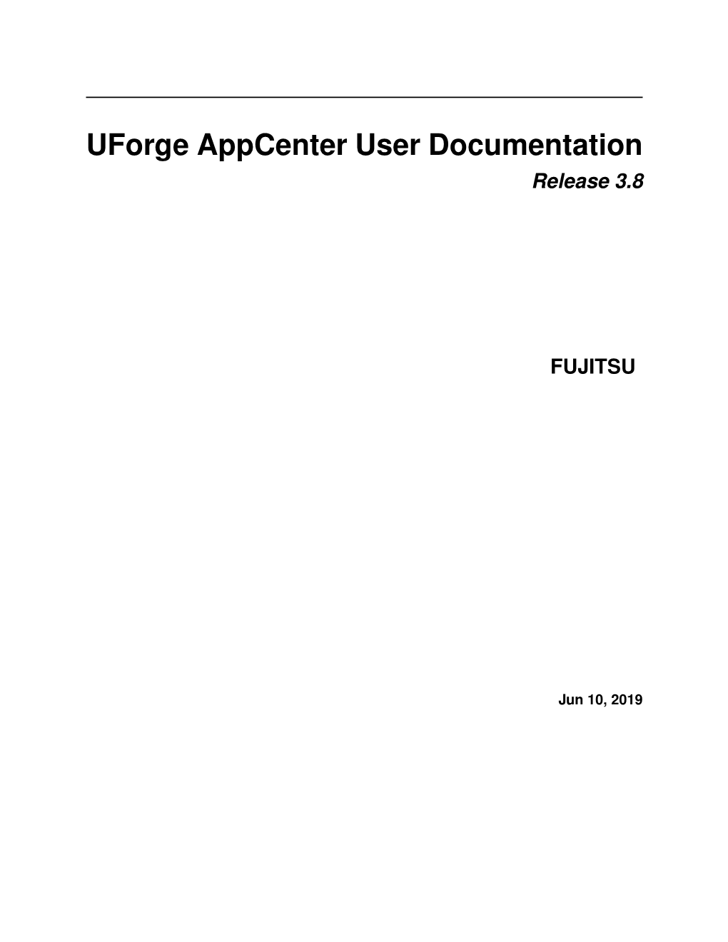 Uforge Appcenter User Documentation Release 3.8