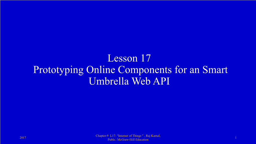 Prototyping Online Components for an Smart Umbrella Web API