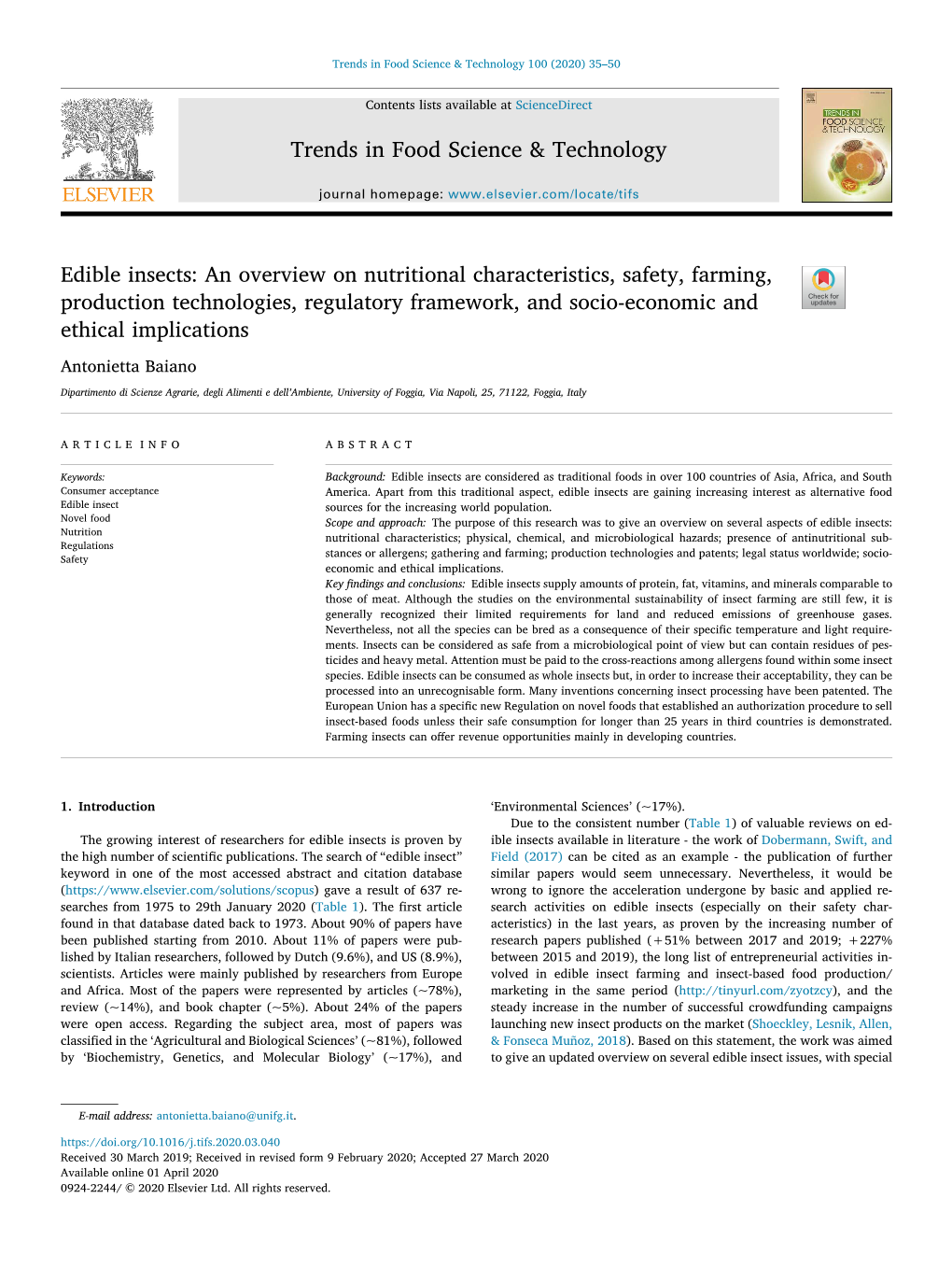 Trends in Food Science & Technology