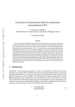 Correction of Beam-Beam Effects in Luminosity Measurement At