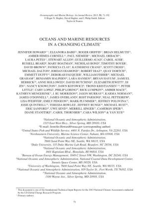 Oceans and Marine Resources in a Changing Climate*