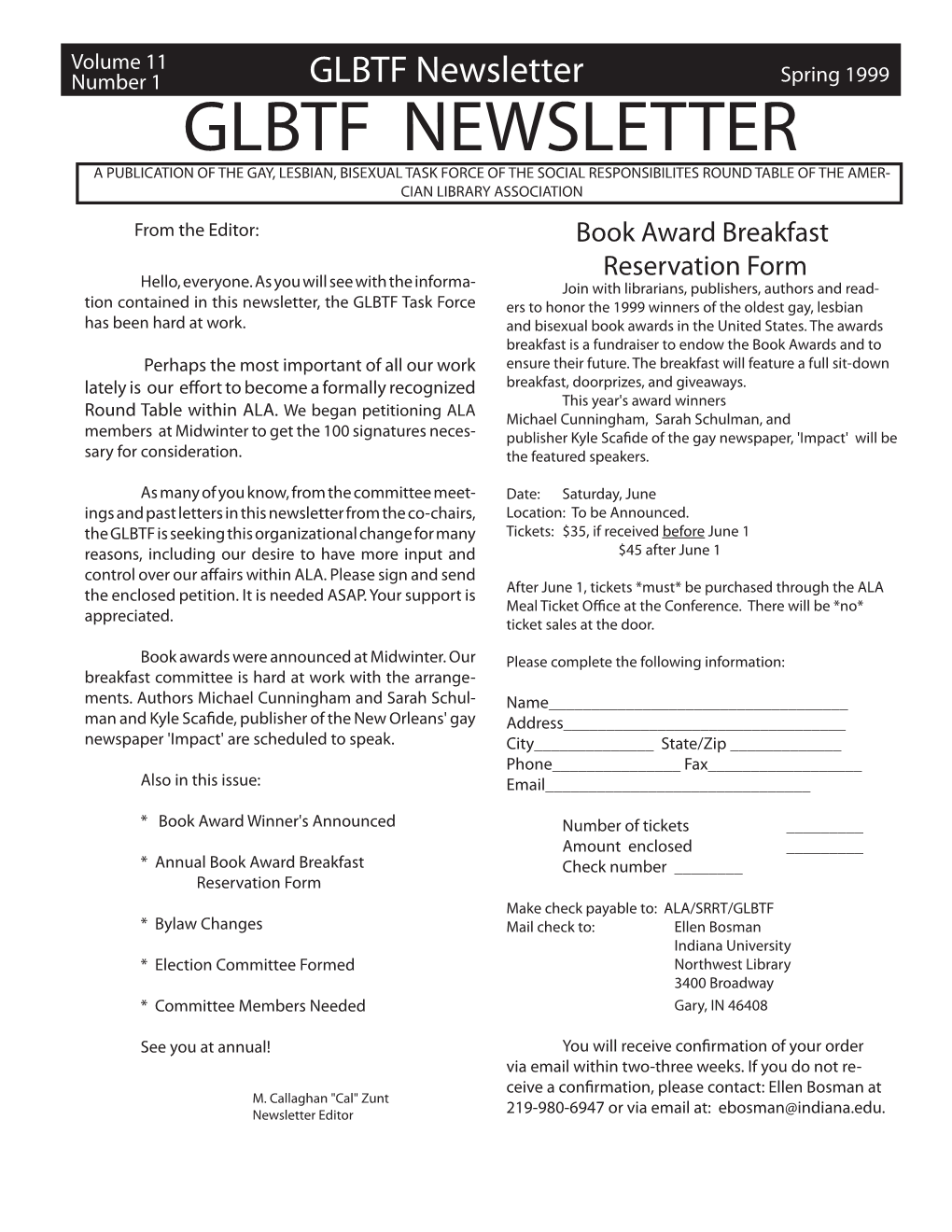 Glbtf Newsletter