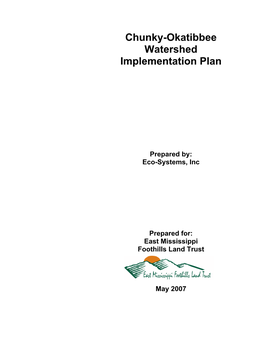 Chunky-Okatibbee Watershed Implementation Plan