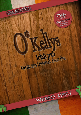 O'kellys Whiskey Menu