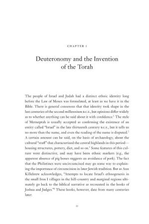 Deuteronomy and the Invention of the Torah