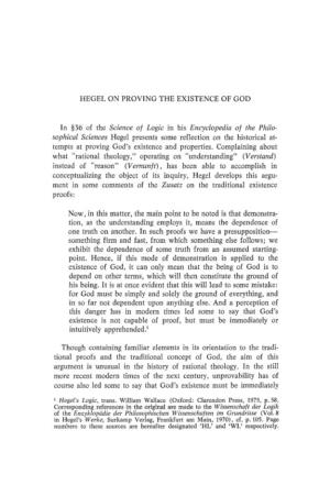 Hegel on Proving the Existence of God