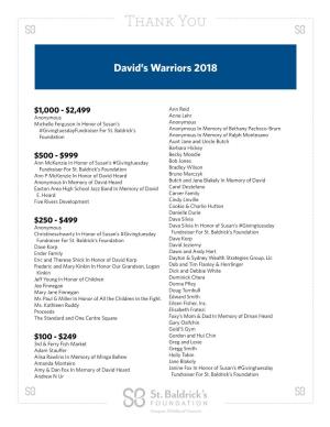 David's Warriors 2018