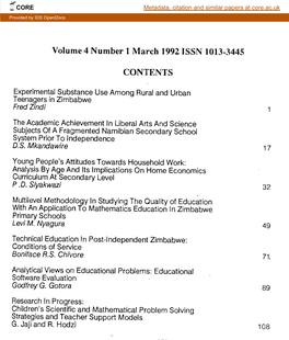 Volume 4 Number 1 March 1992 ISSN 1013-3445
