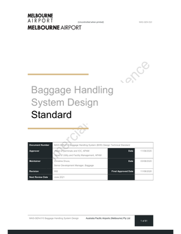 Baggage Handling System Design Standard