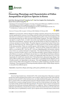 Flowering Phenology and Characteristics of Pollen Aeroparticles of Quercus Species in Korea