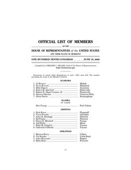 Directory of Members of the House of Representatives