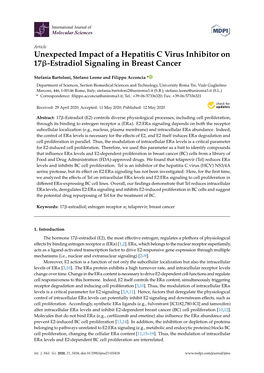 Unexpected Impact of a Hepatitis C Virus Inhibitor on 17Β-Estradiol Signaling in Breast Cancer