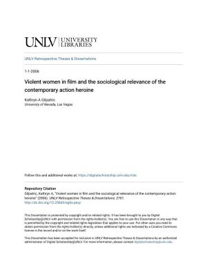 Violent Women in Film and the Sociological Relevance of The
