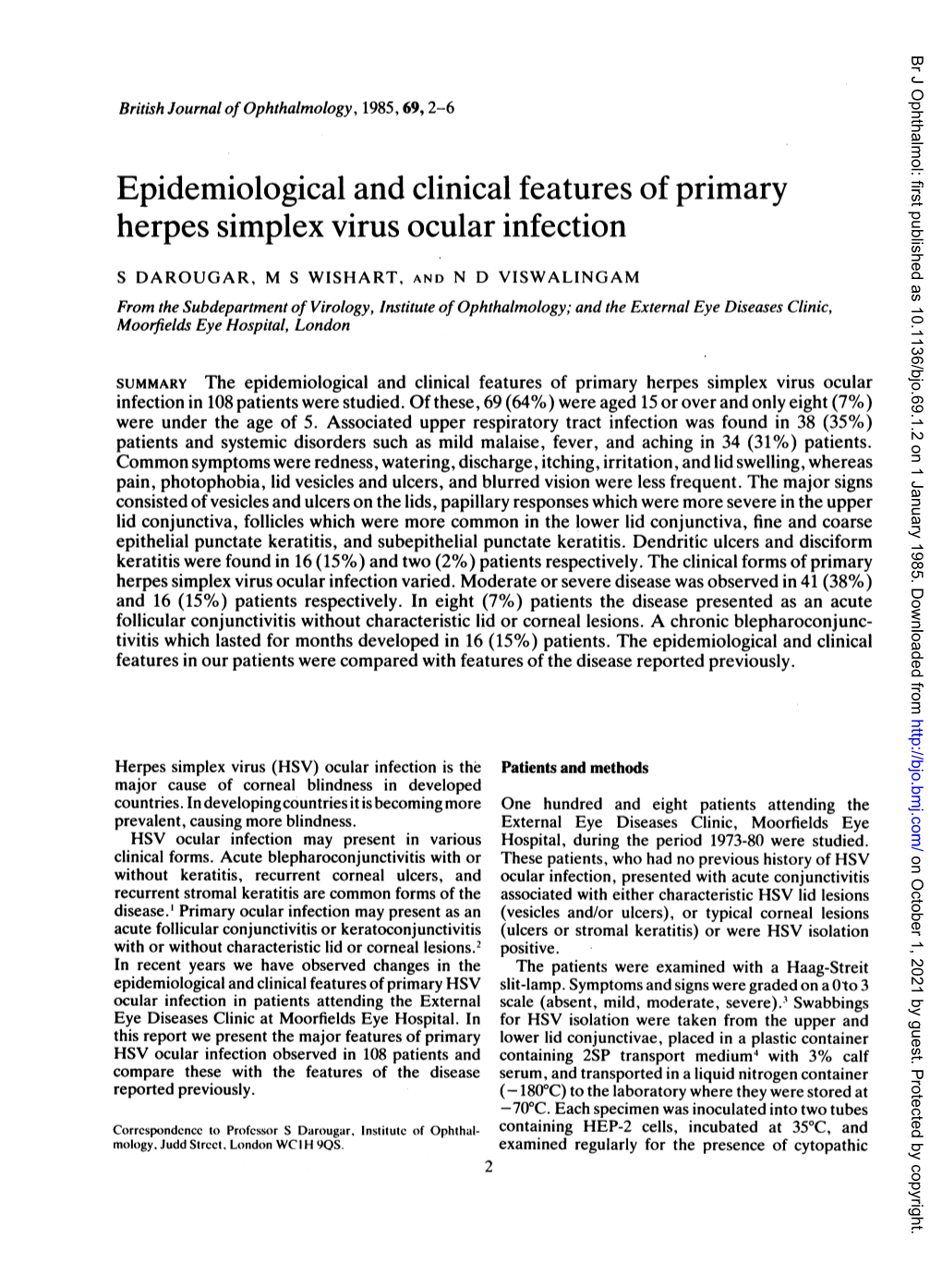 Herpes Simplex Virus Ocular Infection