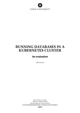 Running Databases in a Kubernetes Cluster