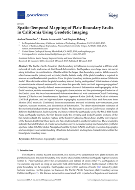 Spatio-Temporal Mapping of Plate Boundary Faults in California Using Geodetic Imaging