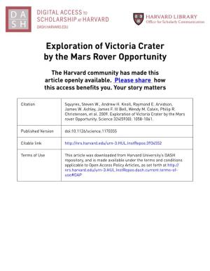Exploration of Victoria Crater by the Mars Rover Opportunity