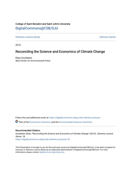 Reconciling the Science and Economics of Climate Change