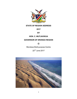 State of Region Address 22 June 2017