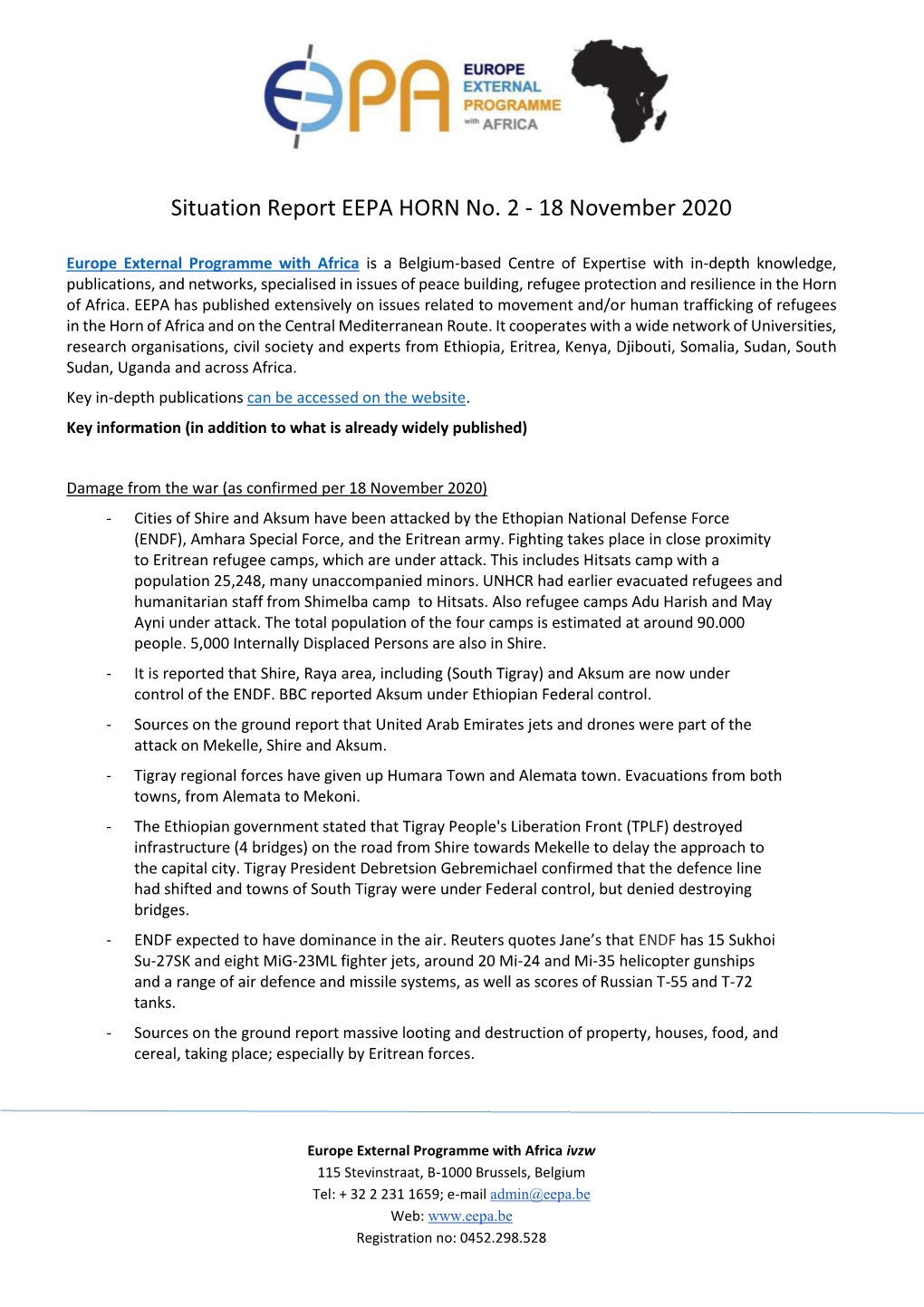 Situation Report EEPA HORN No. 2 - 18 November 2020