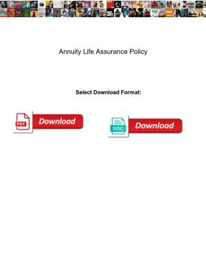 Annuity Life Assurance Policy