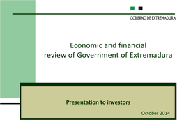 Economic and Financial Review of Government of Extremadura