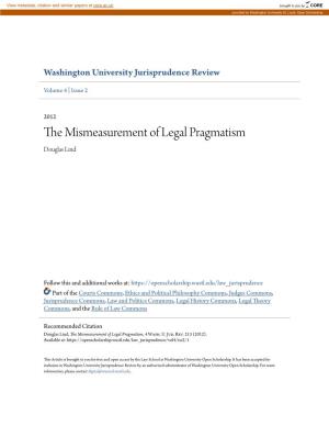 The Mismeasurement of Legal Pragmatism, 4 Wash