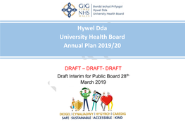 Hywel Dda University Health Board Annual Plan 2019/20