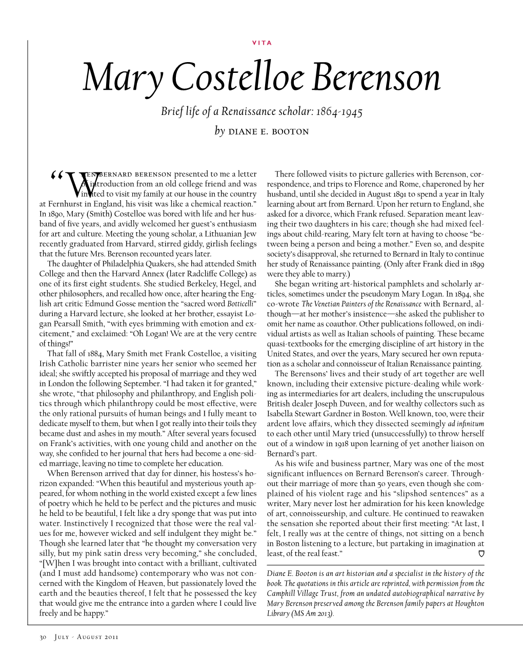 Mary Costelloe Berenson Brief Life of a Renaissance Scholar: 1864-1945 by Diane E