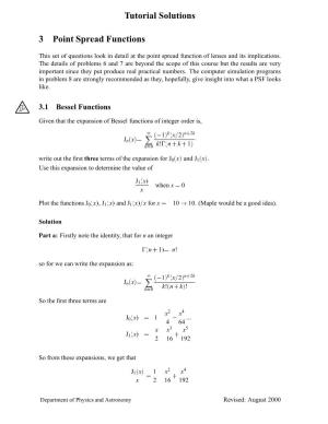 Tutorial Solutions 3 Point Spread Functions
