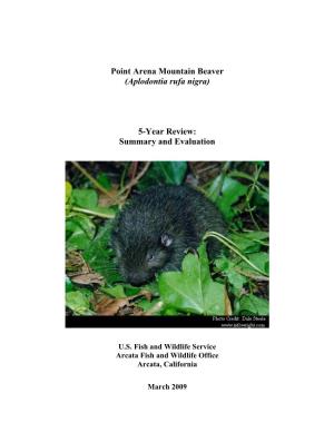 Point Arena Mountain Beaver, 5-Year Review
