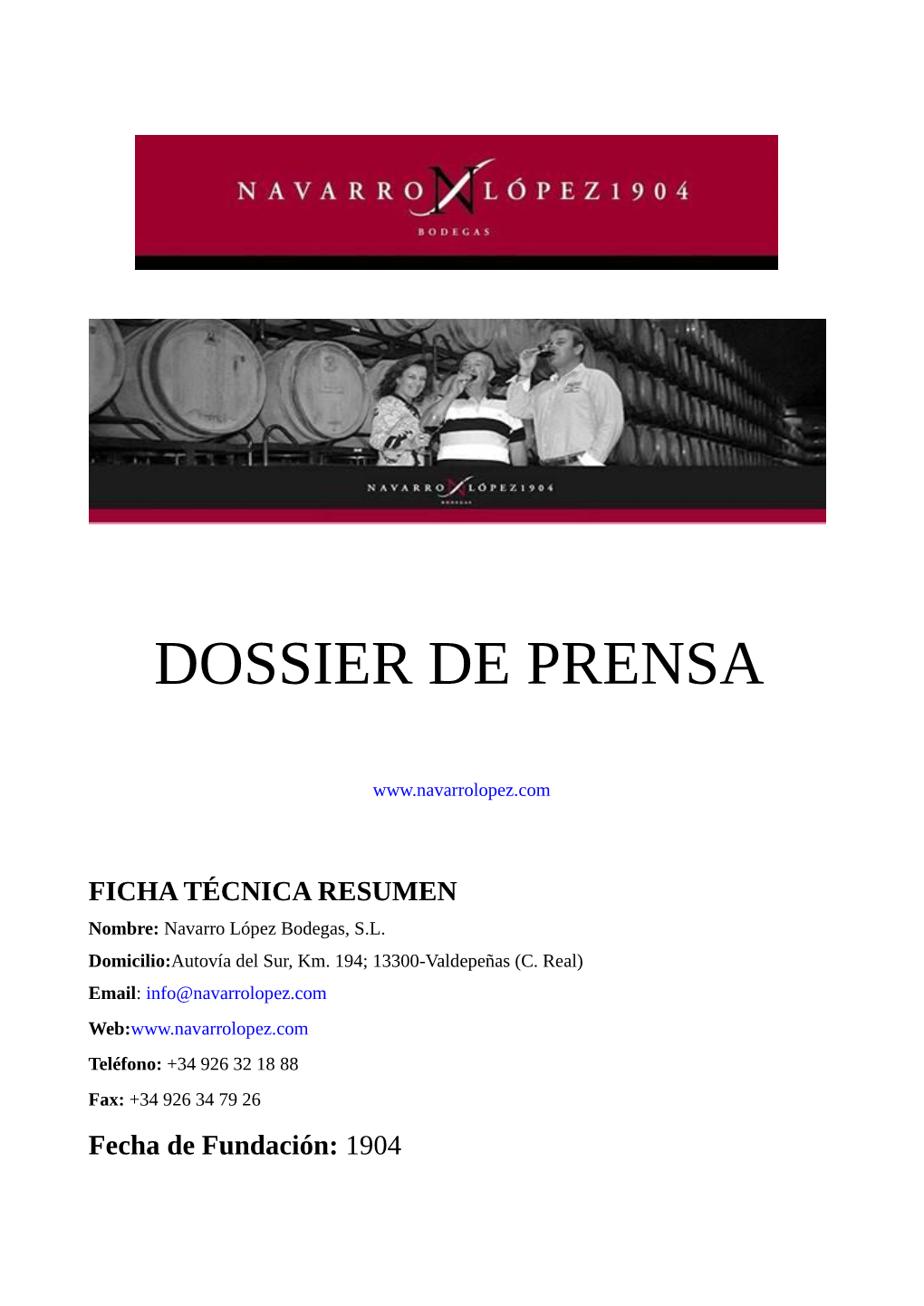 Dossier De Prensa