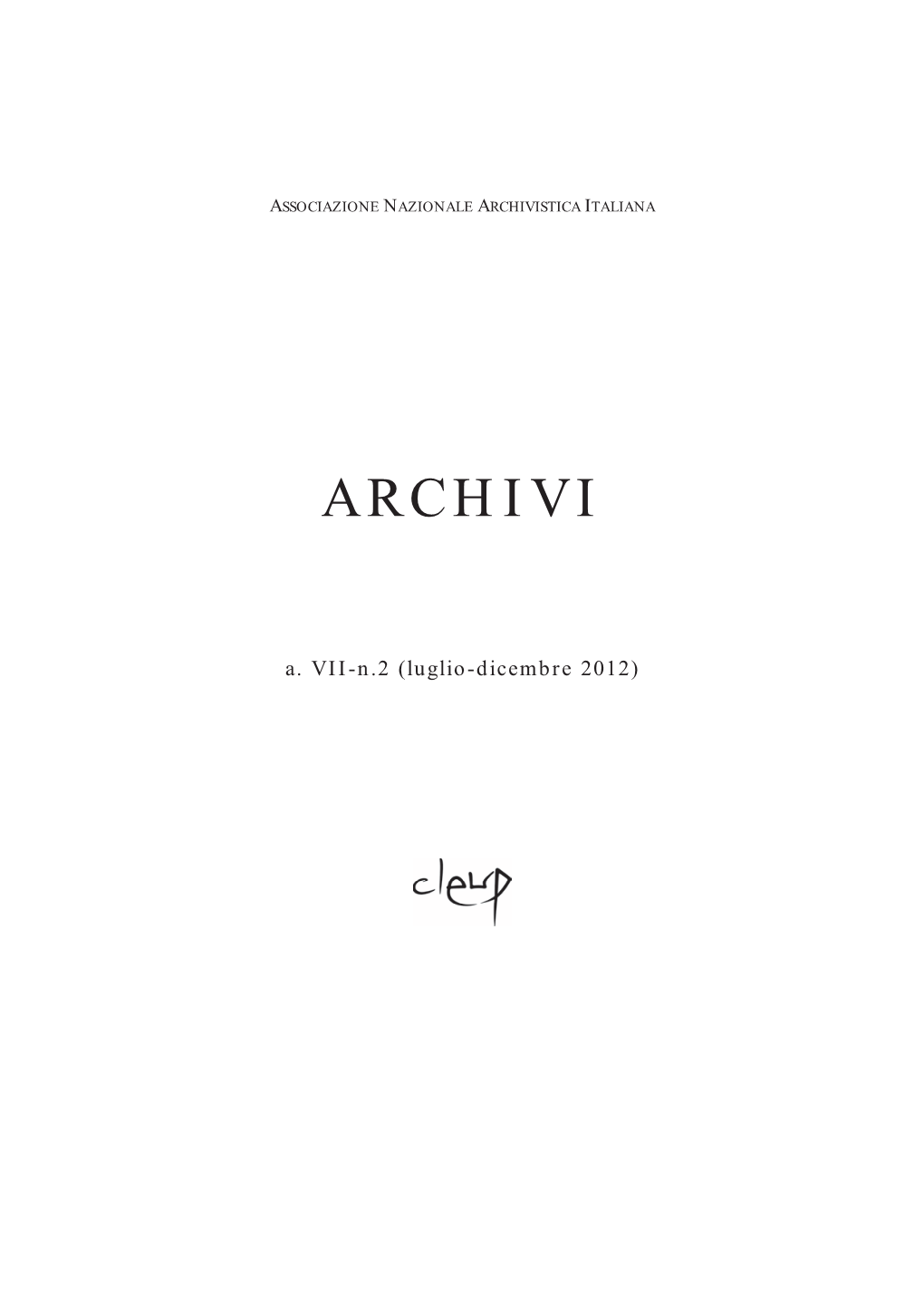 Archivi», VII/2 (Lug.-Dic