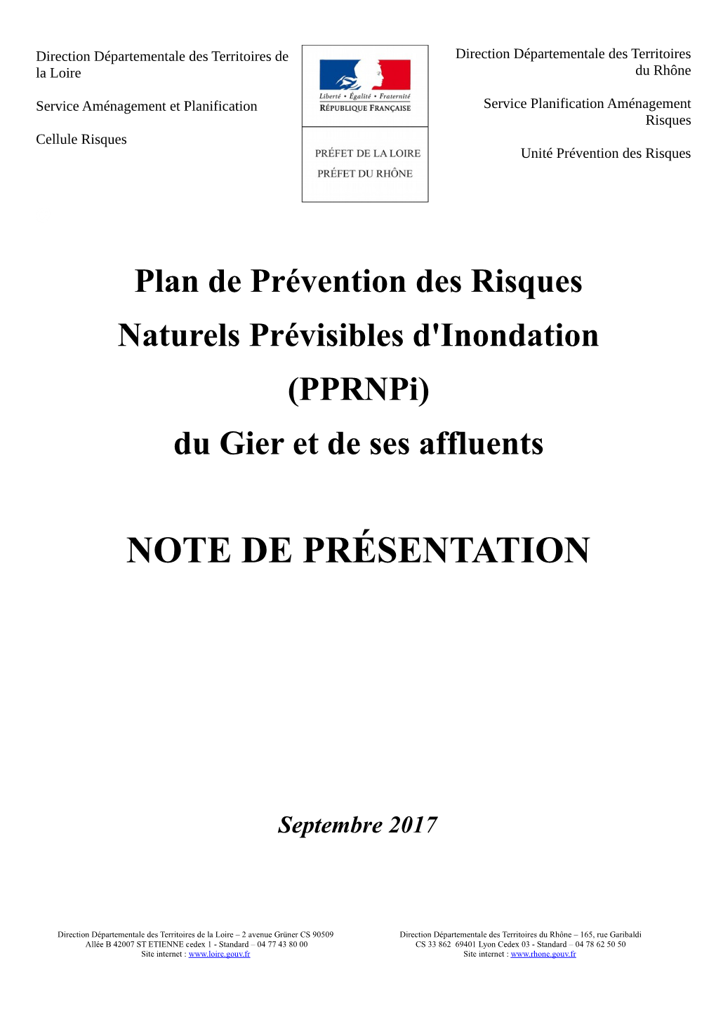 Note De Présentation Du Pprnpi Du Gier