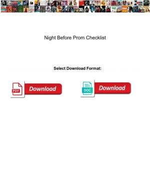 Night Before Prom Checklist