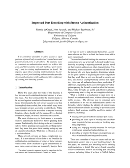 Improved Port Knocking with Strong Authentication