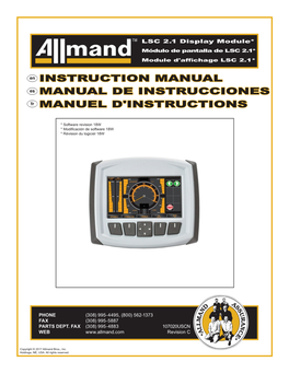 Instruction Manual Manual De Instrucciones Manuel D