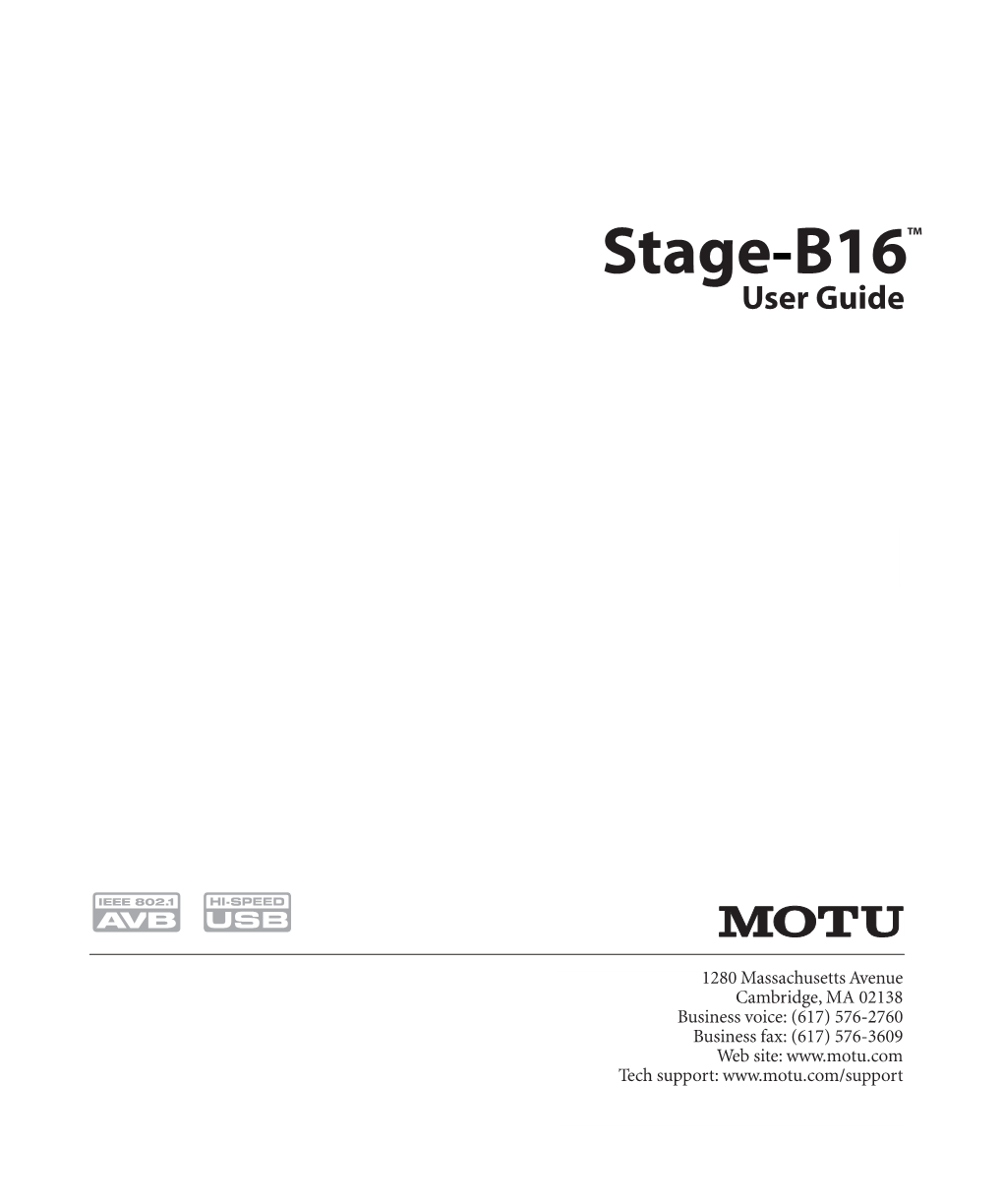 Stage-B16 User Guide